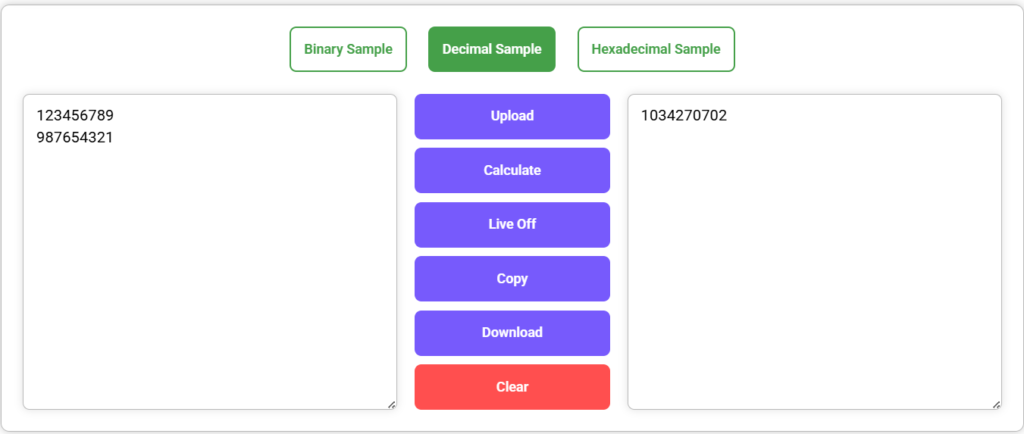 Decimal NAND calculator with input but no result.
