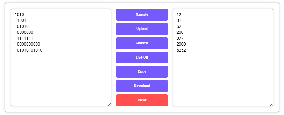 Step 3: Choose your conversion method: click the Convert button for manual processing or enable the Live On option for automatic conversion as you type.