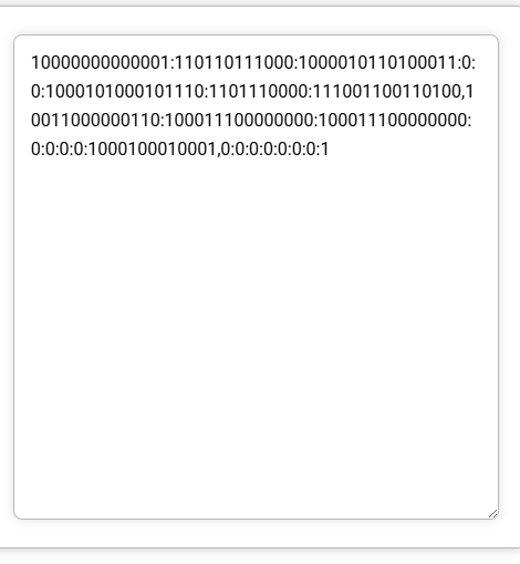IPv6 to Binary convertyer showing conversion of IPv6 to Binary output