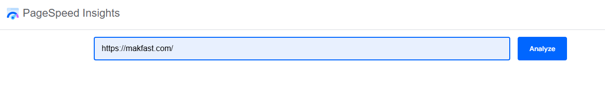PageSpeed Insights Analyze button.