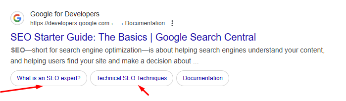 Google search result for "SEO Starter Guide" from Google Search Central