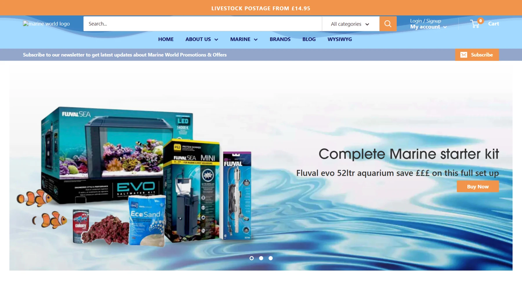 webpage showing various sale products with prices and promotions.