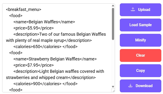 Paste your XML file in Paste here tab