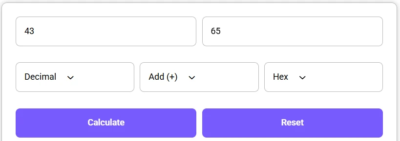Bitwise calculator input