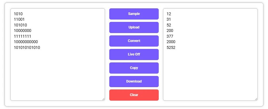 Step 3: Choose your conversion method: click the Convert button for manual processing or enable the Live On option for automatic conversion as you type.