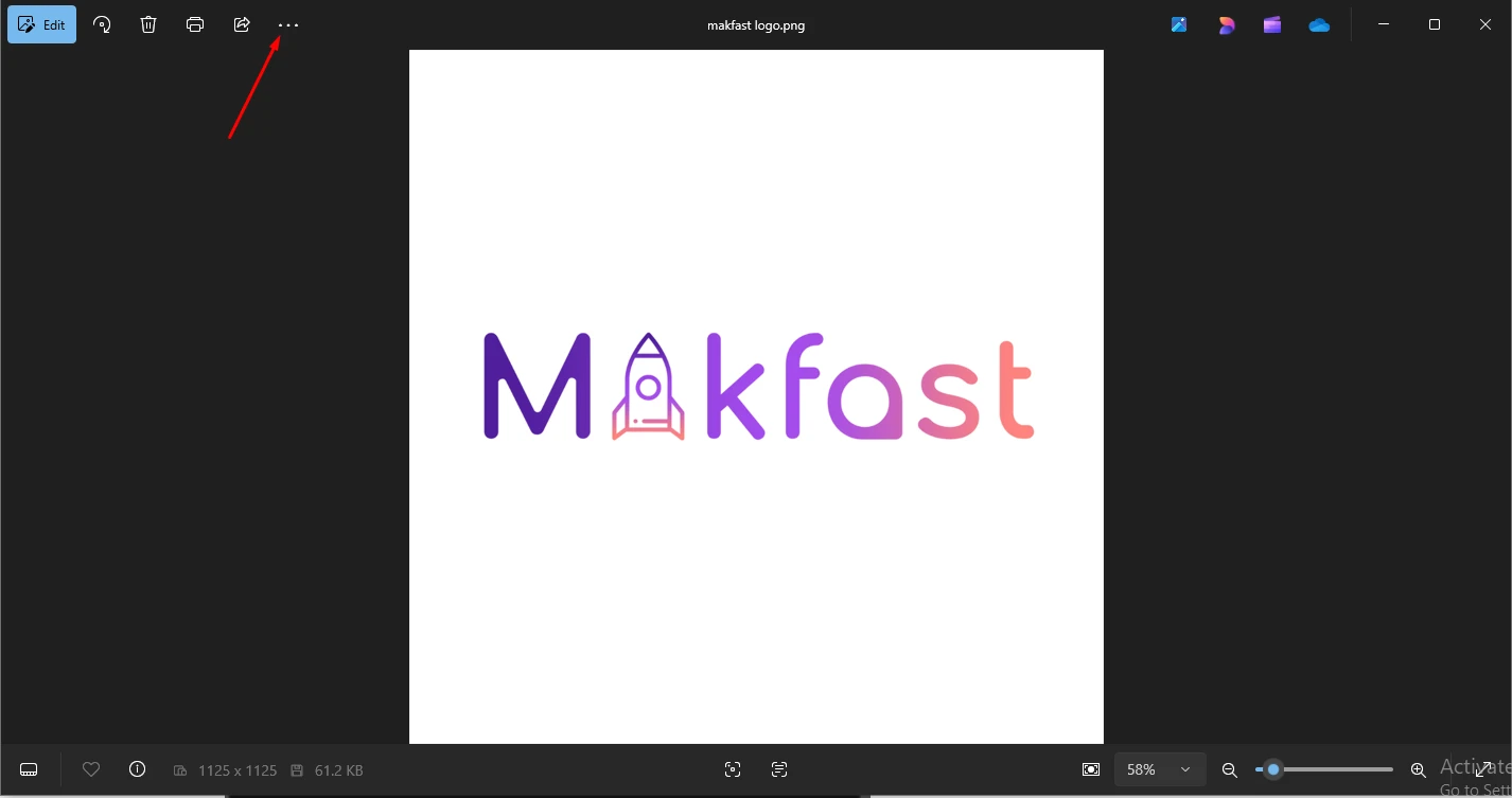the “Three Dot” (more) icon and select Resize